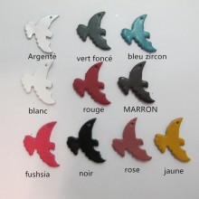 10 pendentif pigeons en cuir 31x22mm