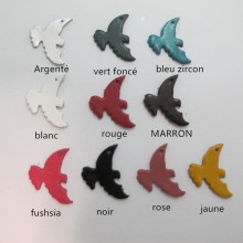 10 Pendentif pigeons en cuir 31x22mm