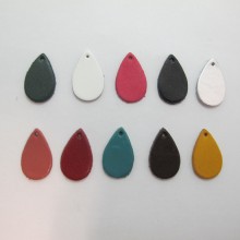 10 Leather pendant drops 25x16mm