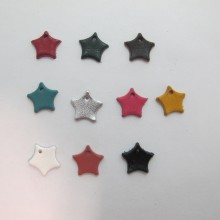 10 Pendentif étoile en cuir 16mm