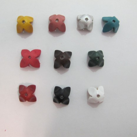 10 coupelles en cuir 16x11mm