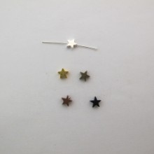 50 Brass Star Beads 6x3mm