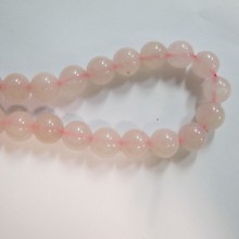 Round pink quartz - 40 cm thread