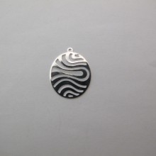 50 Pendentif oval 23x18mm