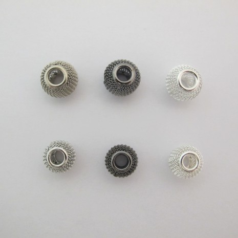 20 perles Métal 14mm/12mm trou 5mm