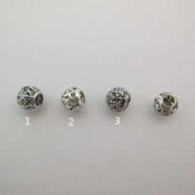 50 Metal beads 8mm hole 4mm