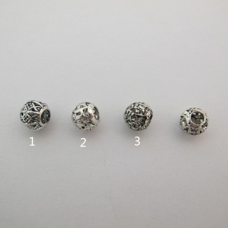 50 perles Métal 8mm trou 4mm