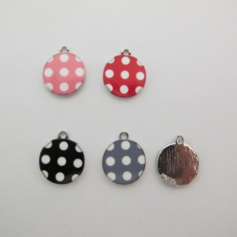 10 pcs pendentif ronde avec Petit Point 19x15mm