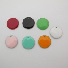 10 Sequins round enamelled double face 20mm