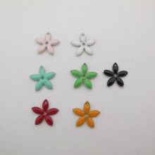 10 Sequins flower enamelled double face 15mm