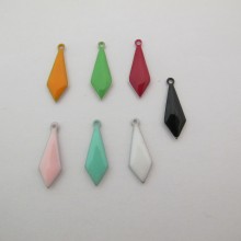 10 Double sided enameled tie sequin 23x9mm