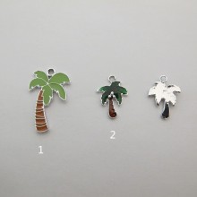 30 Metal palm tree pendants 20x14mm/30x18mm