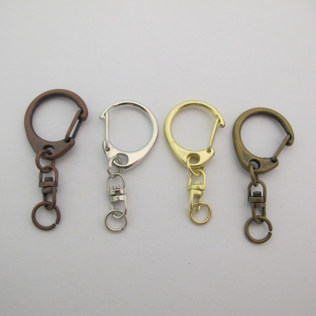 Accessoires création mousqueton porte clé rotatif 37 mm argenté (5 pièces)  Gris - Anneau porte clé - Creavea