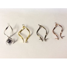 50 pcs Attache Bélière de boucle d'oreilles ou pendentifs façon tourbillon 34mm ou 39mm