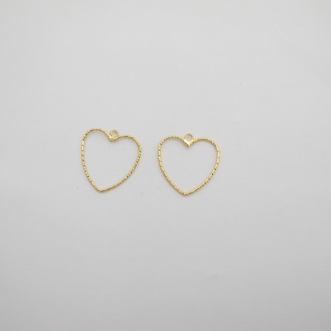 10 pententif fil coeur 21x20mm