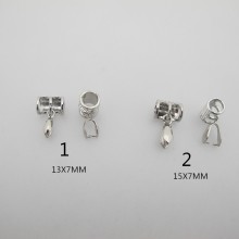 10 pendentifs bélières Tubes pour cordans 6mm