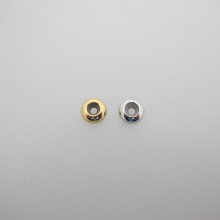 20 pcs perles métal 8x4mm avec Caoutchouc à l'intérieur