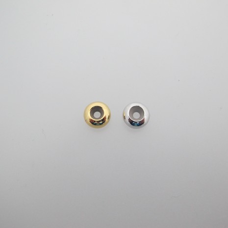 20 pcs perles métal 8x4mm avec Caoutchouc à l'intérieur