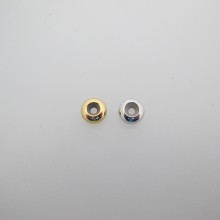 20 pcs perles métal 8x4mm avec Caoutchouc à l'intérieur