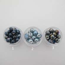 50 Perles rondes en Céramique 8mm