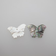 10 Pendentif papillon nacre 30x19mm