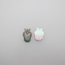 24 Sequins owl mother of pearl 20x15mm