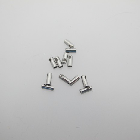 100 Embouts pour cordon 2mm Acier inox 7x3mm