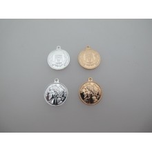 6 pcs Round medallion pendant 18x21mm