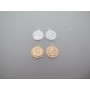 6 pcs Pendentif médaillon ronde 11x13mm