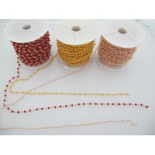 1 METER OF BRASS CHAIN FACETED BEAD 3MM