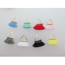 10 pcs Cotton pompon pendant 15x23mm