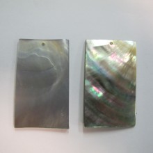 10 Rectangular grey mother of pearl 50x30mm