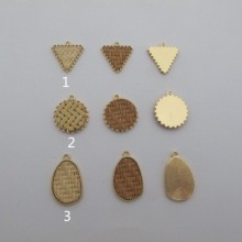 10 pcs Rattan Metal Pendant