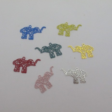 60 estampes filigrane éléphant 20x12mm