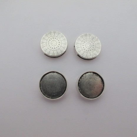 50 pcs support cabochon 18mm pour cuir 14x2mm