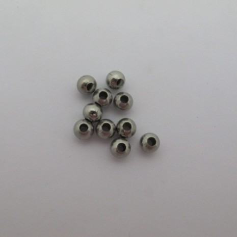 100 pcs perles 6mm acier inox