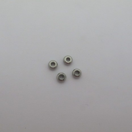 100 pcs perles rondelles 6x3x2.5mm acier inox