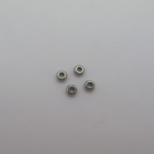 100 pcs perles rondelles 6x3x2.5mm acier inox