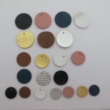 10 Round leather pendants 15mm and 20mm and 25mm