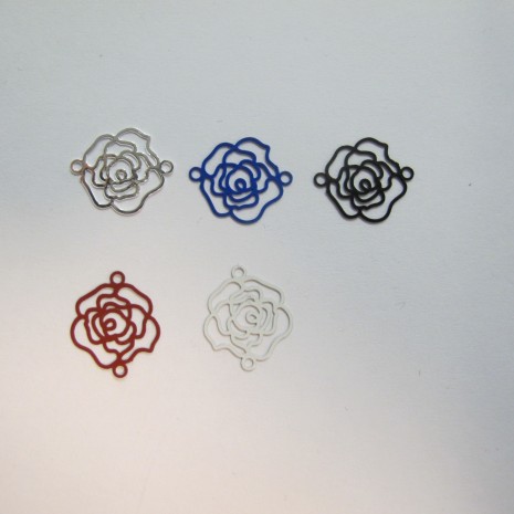 50 EStampes rose laser cut 16x13mm