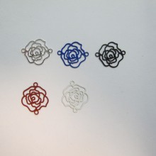 100 Estampes rose découpées au laser 16x13mm