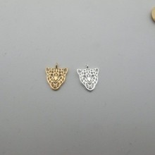 10 pcs Gold plated Pendant "Panther head" 15x12mm