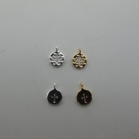 10 pcs pendentif rond strasse 8mm