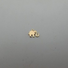 10 pcs Breloque éléphant 10x8mm Doré à l'or fin