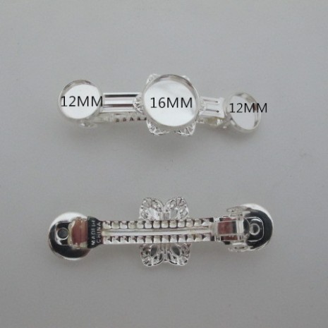 10 pcs support barrette à cheveaux 64x20mm