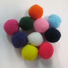 20 Mixed textile pompons 30mm
