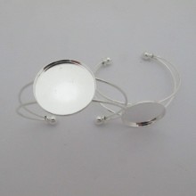 5 pieces Bracelet serti pour cabochon rond 25mm