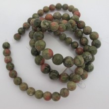 Unakite round- 40cm thread