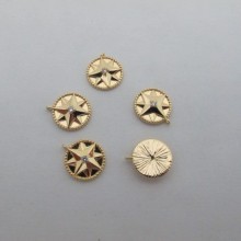 10 Pendentifs 14x12mm Doré à l'or fin