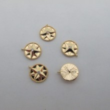 10 Pendants 14x12mm Gold plated